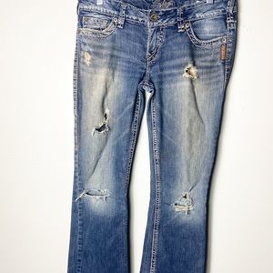 Silver Jeans Pioneer Distressed Bootcut Jeans